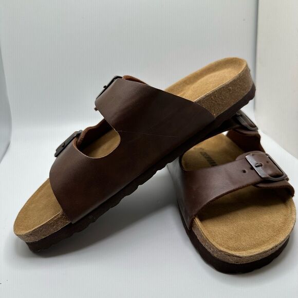 CUSHIONAIRE Women's Cork Footbed Sandal With +Comfort 7.5 BROWN - Picture 7 of 7